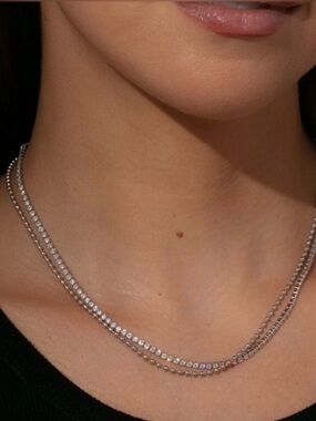 NEW Uncommon James Silver Happy Hour Layered Tennis Necklace.